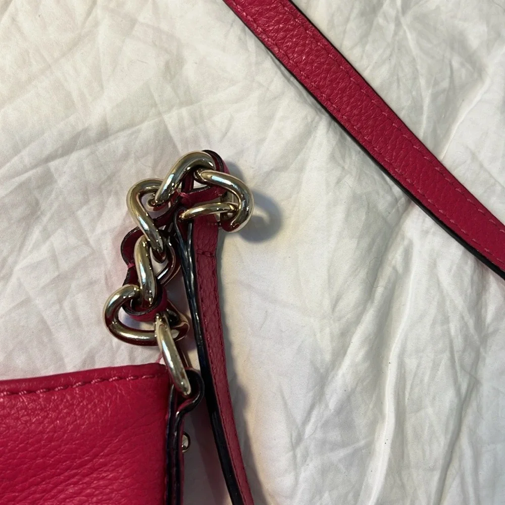 Kate Spade Magenta Leather‎ Y2K 2000s Shoulder Bag Crossbody Authentic Hot Pink